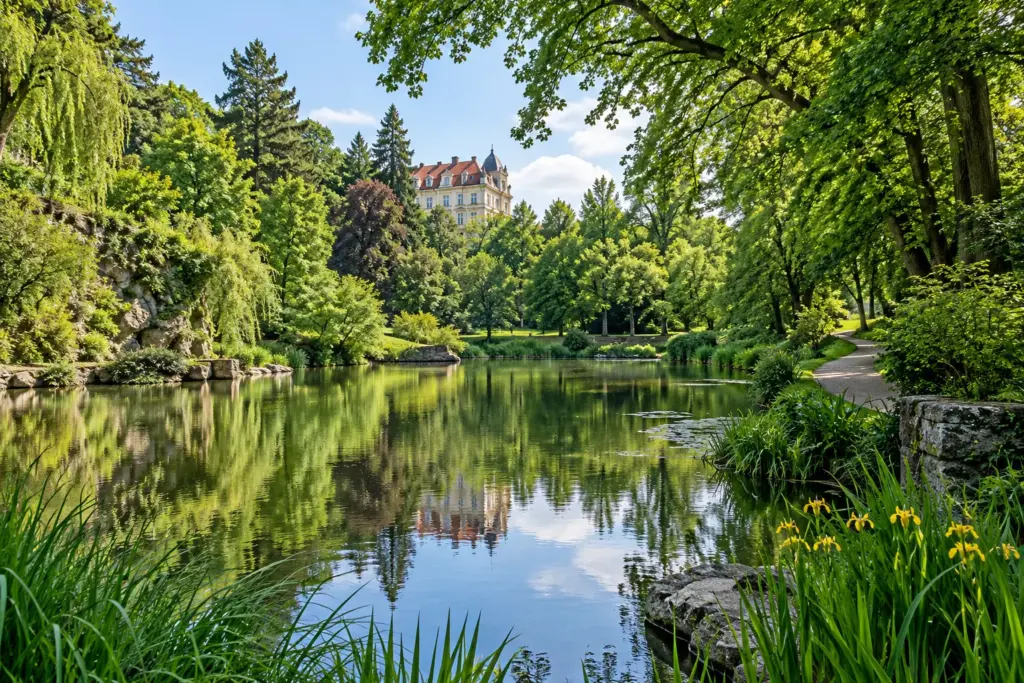 KI-generierte fotorealistische Ansicht: Türkenschanzpark in Währing