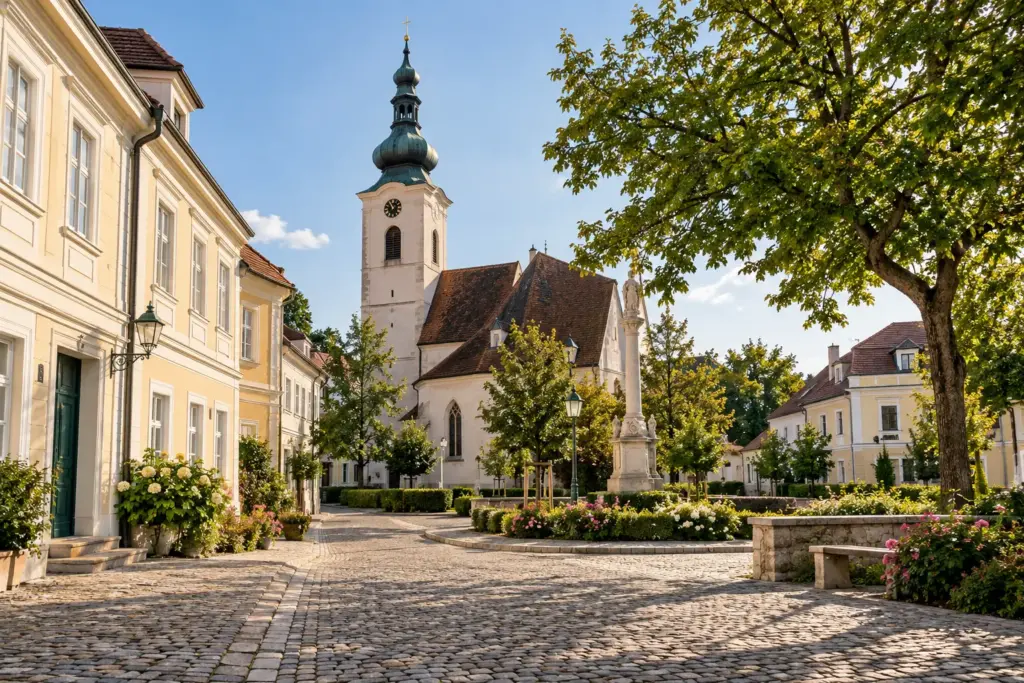 KI-generierte fotorealistische Ansicht: Mauer in Liesing