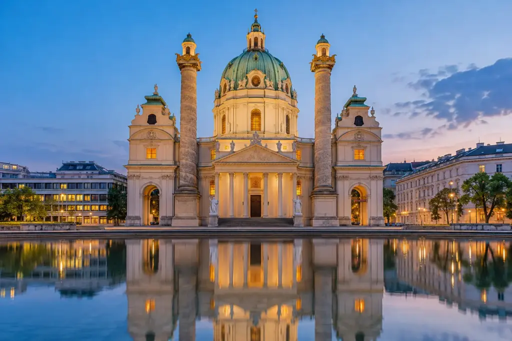 KI-generierte fotorealistische Ansicht: Karlskirche auf der Wieden